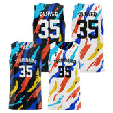 Colored Camo Custom Reversible Basketball Jersey